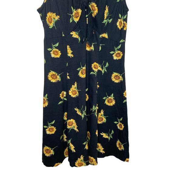I.N. San Francisco Sundress Sunflower Mini Dress Tie Front Sleeveless Size 7 - Picture 3 of 10
